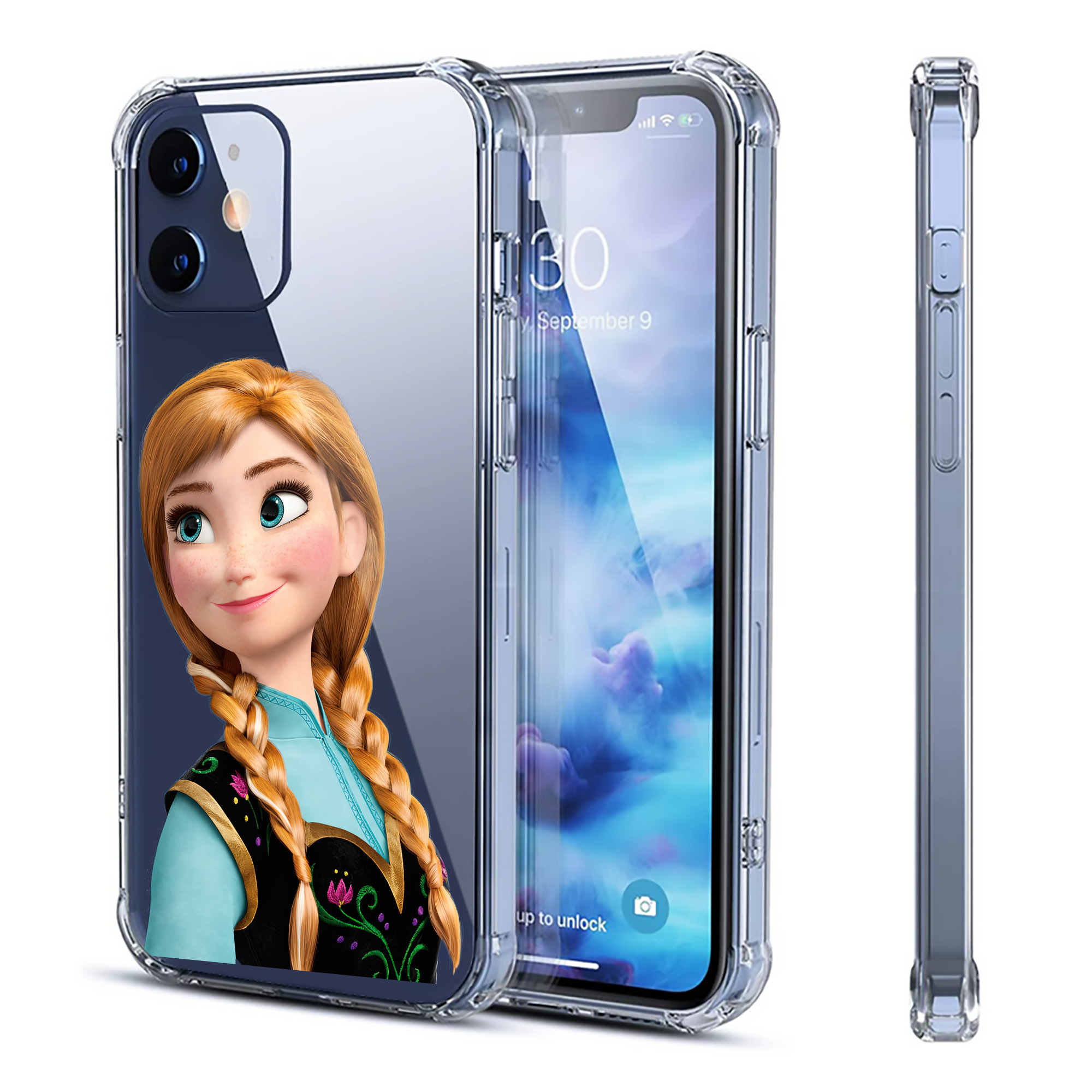 （画像用） アナと雪の女王 アンナ エルサ Frozen Anna Elsa 【iPhone 12シリーズ対応】透明スマホケース（クリアソフトケース）